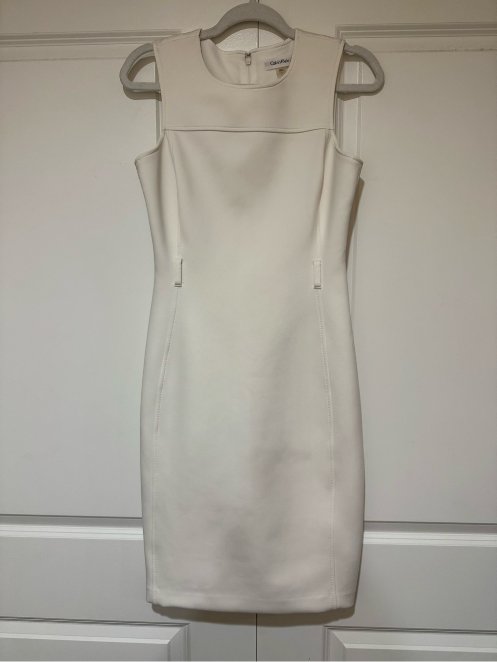 Calvin Klein Cream Sleeveless Sheath Dress